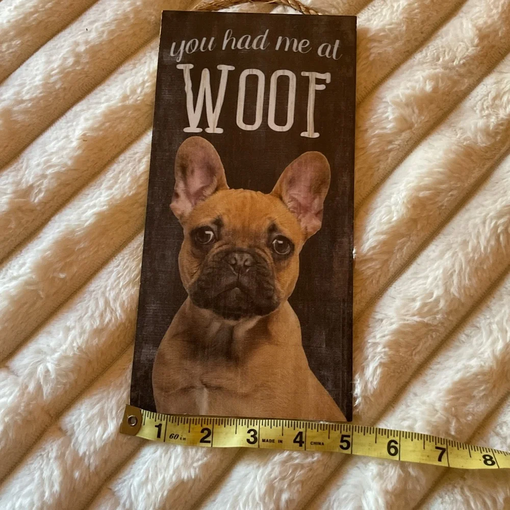 Woof Dog Wall Art Decor - Tan and Brown